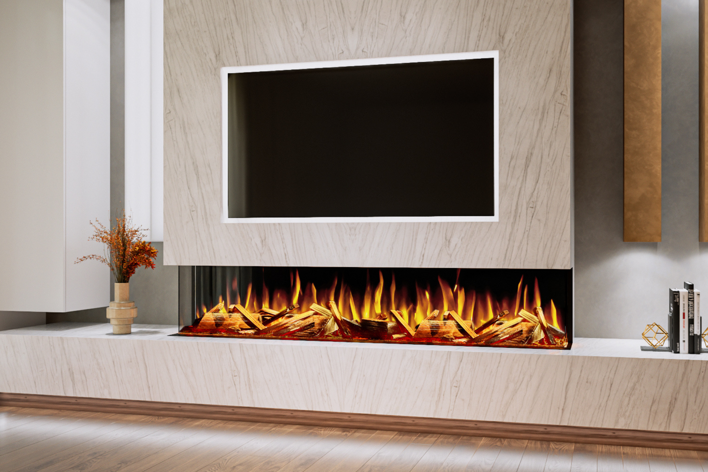Evolution Fires Advance Series 2000 Panoramic Electric Fireplace-Media Wall Fires-