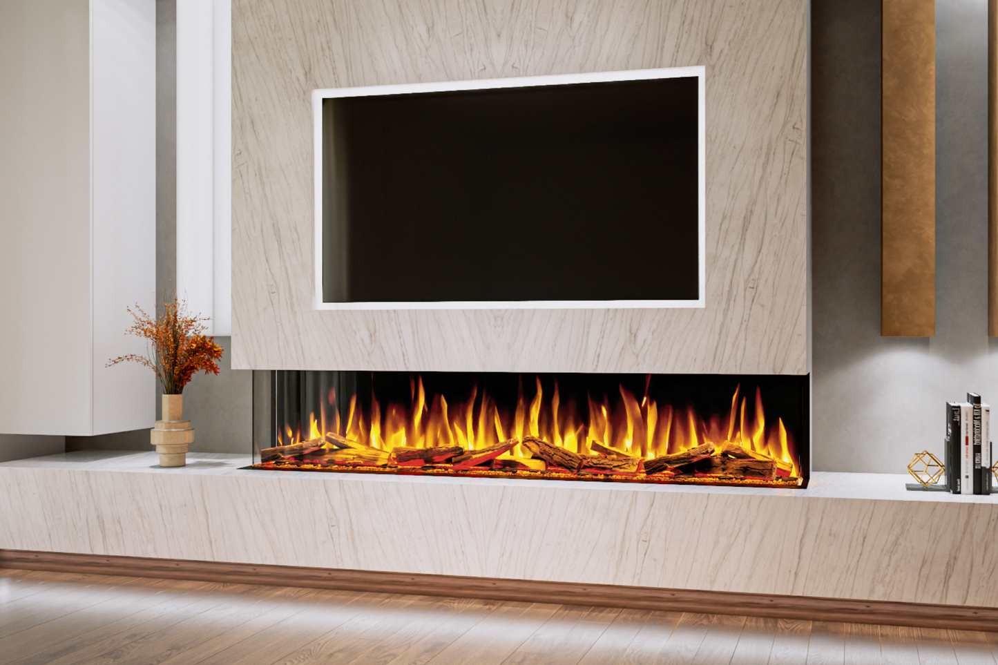 Evolution Fires Advance Series 2000 Panoramic Electric Fireplace-Media Wall Fires-
