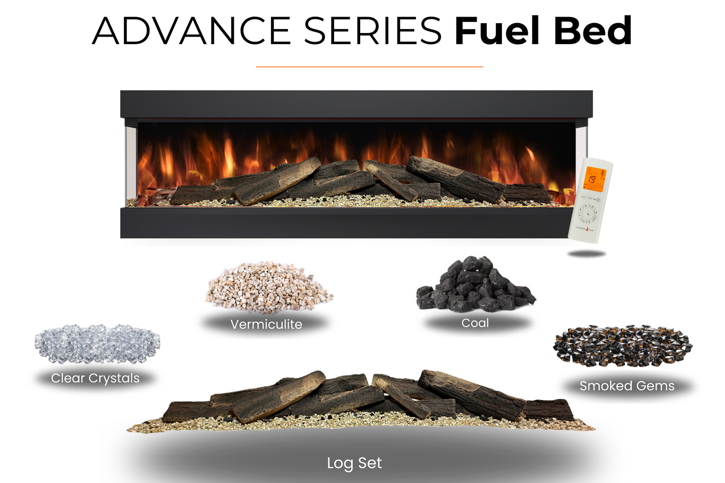 Evolution Fires Advance Series 2000 Panoramic Electric Fireplace-Media Wall Fires-