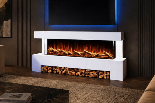 Evolution Fires Angelo Electric Fireplace Suite (White Stone Effect)
