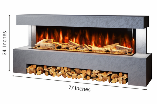 Evolution Fires Angelo Electric Fireplace Suite - Grey Stone Effect