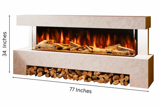Evolution Fires Angelo Electric Fireplace Suite (Pearl Stone Effect)