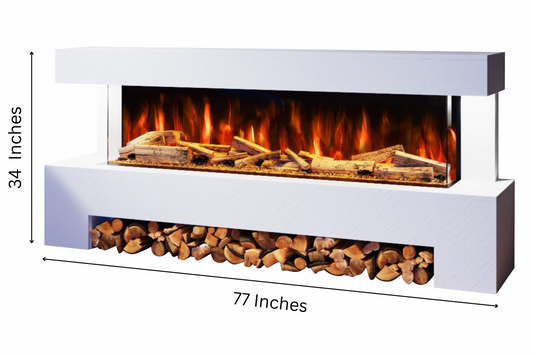 Evolution Fires Angelo Electric Fireplace Suite (White Stone Effect)