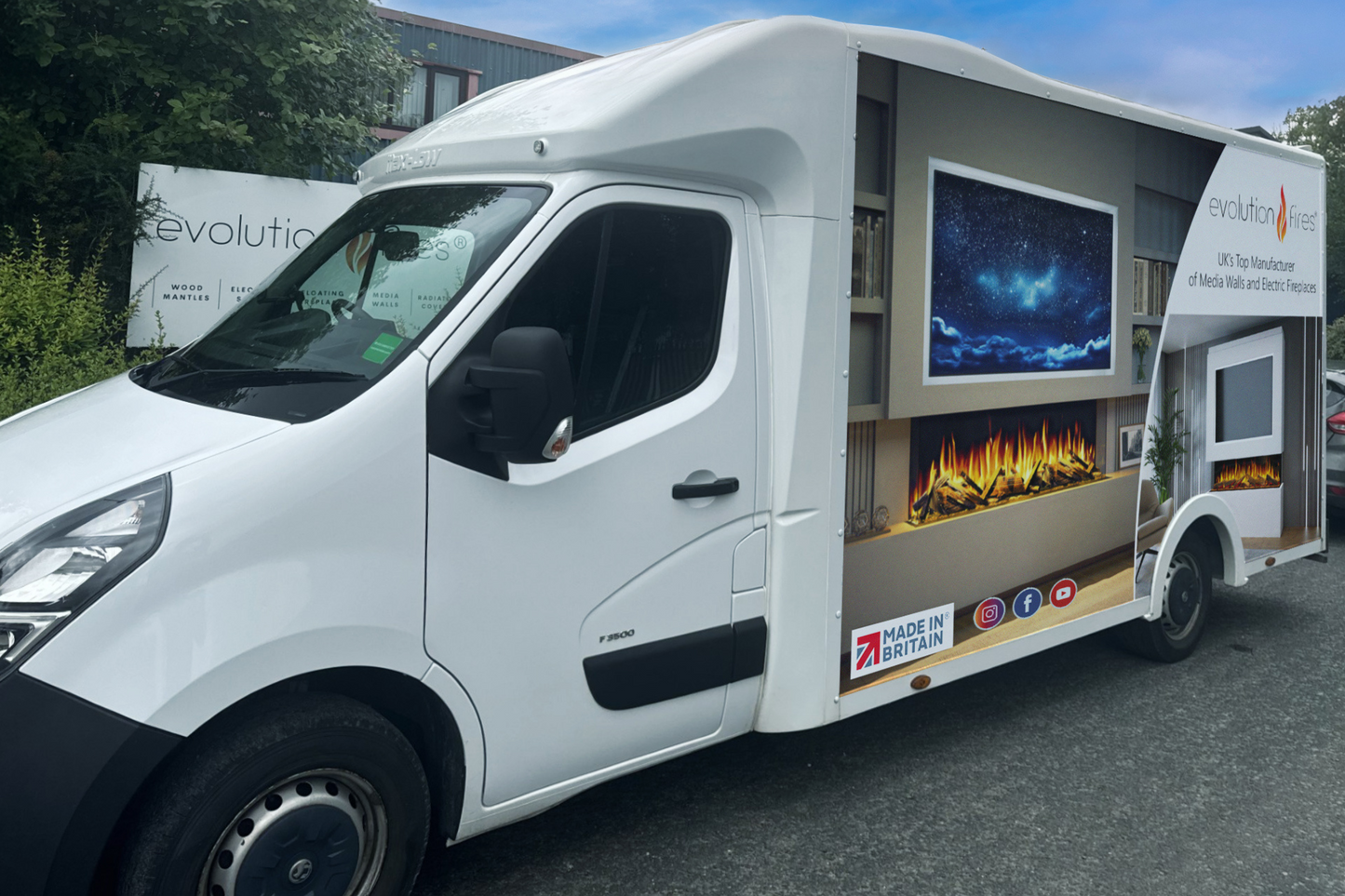 Evolution Fires - Pre-Built Media Wall Package 23 including Electric Fire-Media Walls-