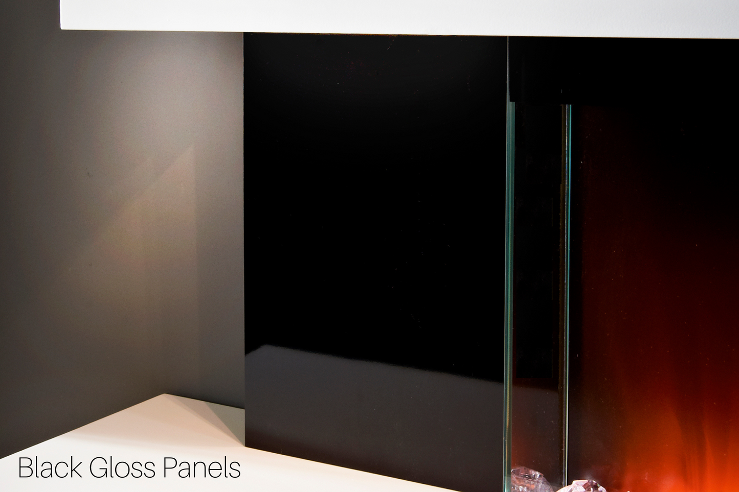 Evolution Fires Alpha Wall Mounted Electric Fireplace Black Panels