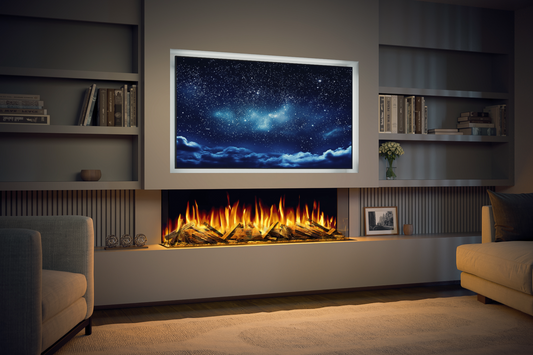 Evolution Fires Advance Series 1300 Panoramic Electric Fireplace-Media Wall Fires-