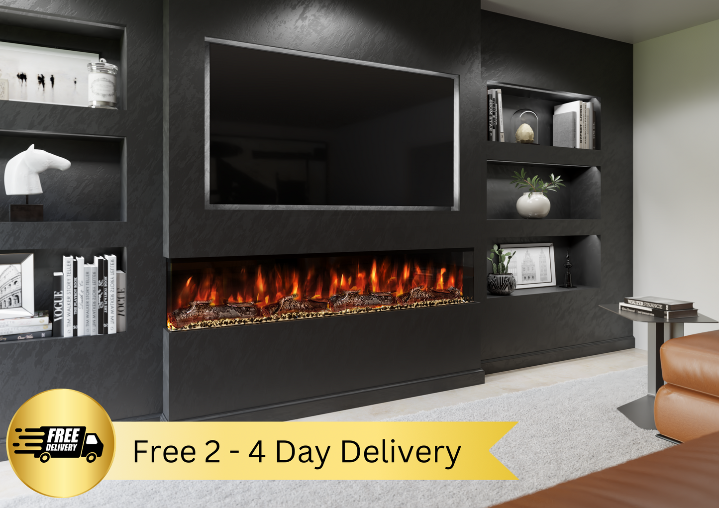 Evolution Fires - Spectrum Series 72 Inch Media Wall Fire-