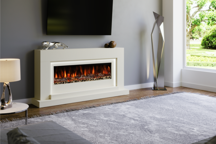 Evolution Fires Nivarna Electric Fireplace Suite (Cream)