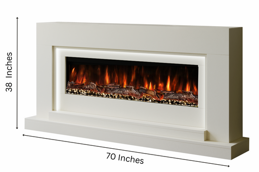 Evolution Fires - Nivarna Electric Fireplace Suite (Cream)