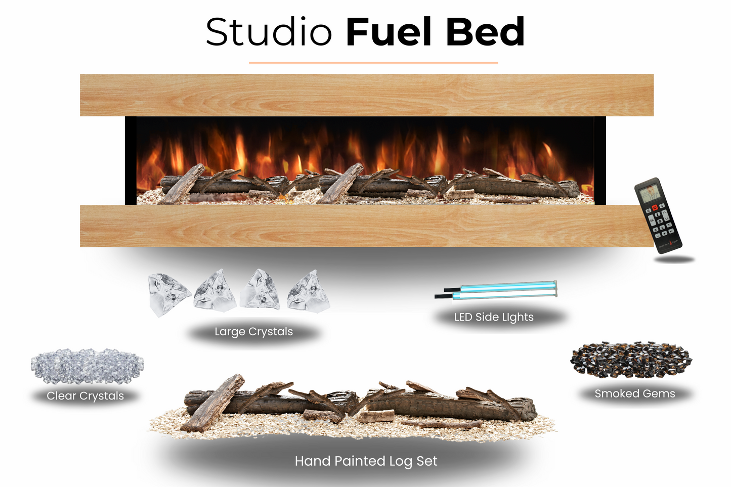 Evolution Fires - Studio 7 Oak Wall-Mounted Electric Fireplace