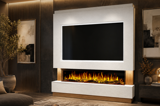 Evolution Fires Package 13 – Pre-Built Media Wall with Electric Fireplace