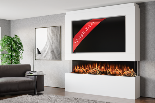 Evolution Fires - Pre-Built Media Wall Package 12 including Electric Fire-Media Walls-