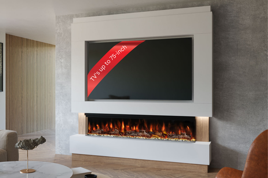 Evolution Fires - Pre-Built Media Wall Package 13 including Electric Fire-Media Walls-
