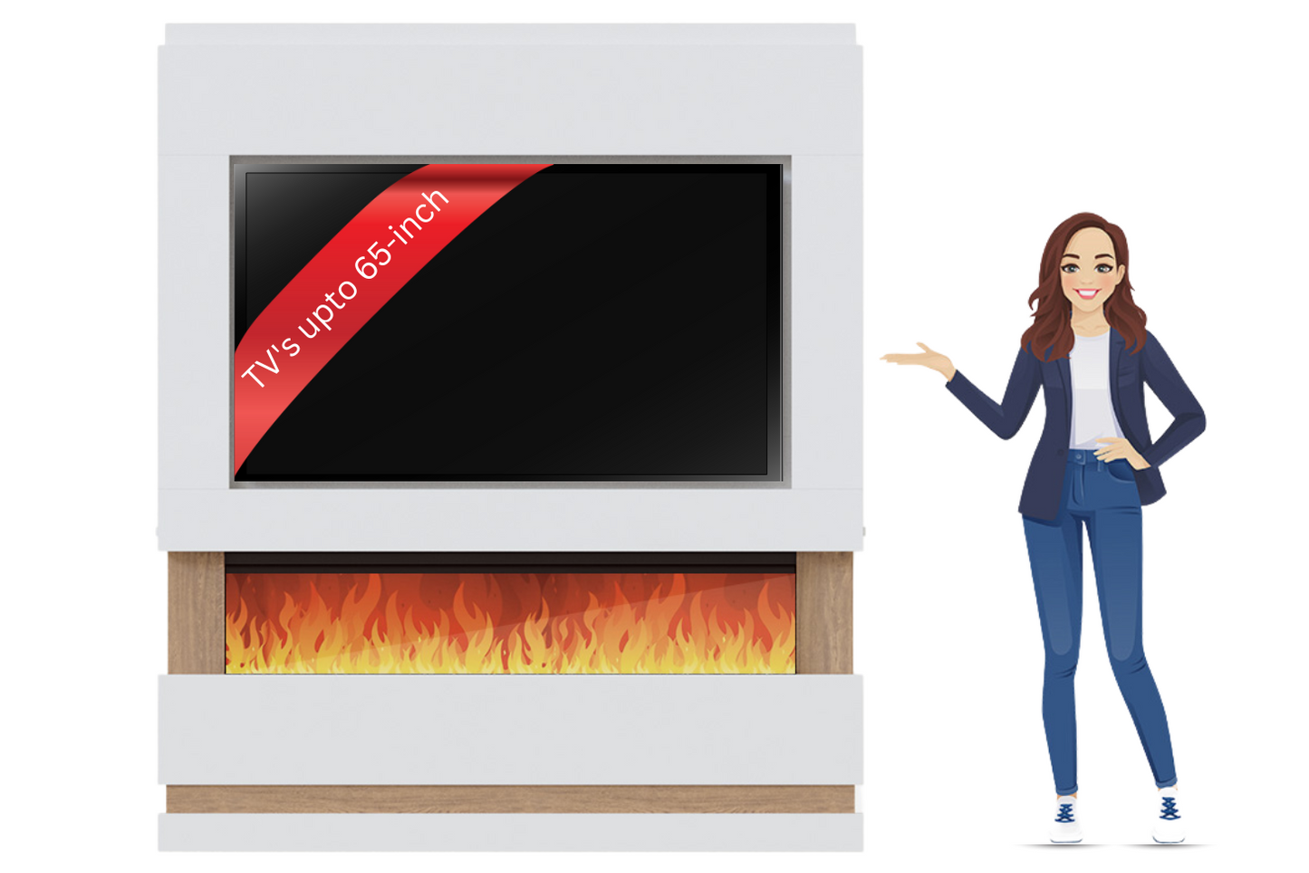 Evolution Fires - Pre-Built Media Wall Package 14 including Electric Fire-Media Walls-
