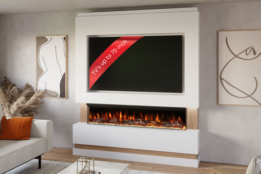 Evolution Fires - Pre-Built Media Wall Package 14 including Electric Fire-Media Walls-