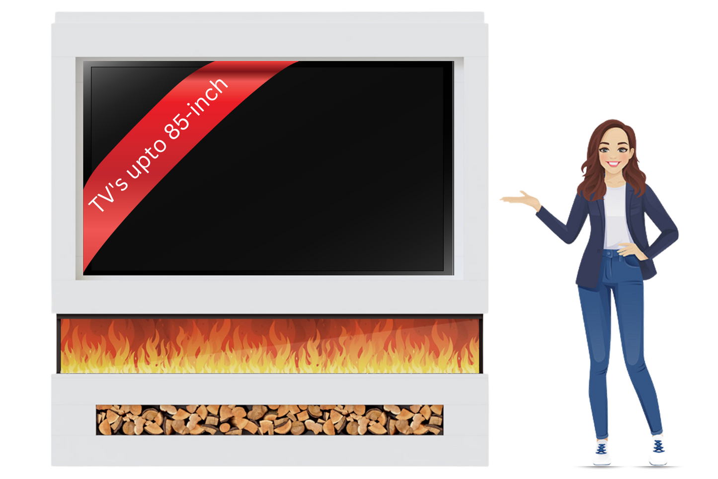 Evolution Fires - Pre-Built Media Wall Package 16 including Electric Fire-Media Walls-