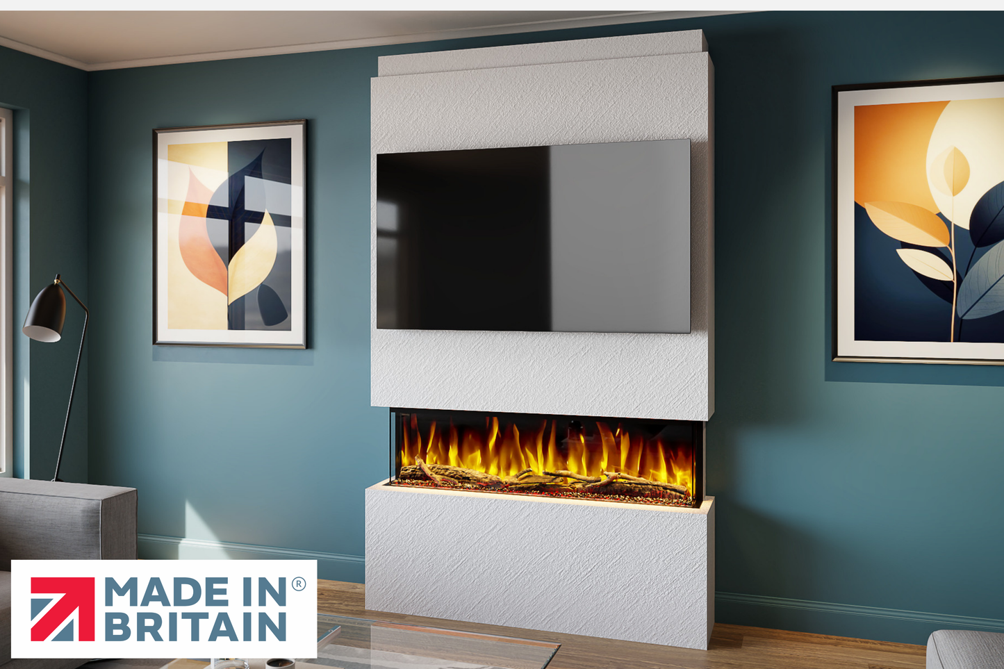 Evolution Fires - Pre-Built Media Wall Package 18 including Electric Fire-Media Walls-