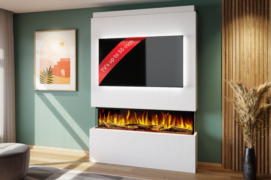 Evolution Fires - Pre-Built Media Wall Package 19 including Electric Fire-Media Walls-