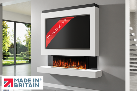 Evolution Fires Package 1 – Pre-Built Media Wall with Electric Fireplace-Media Walls-