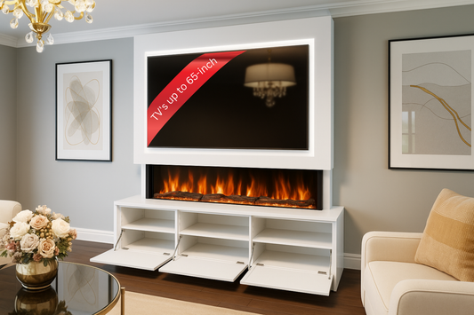 Evolution Fires - Pre-Built Media Wall Package 21 including Electric Fire-Media Walls-