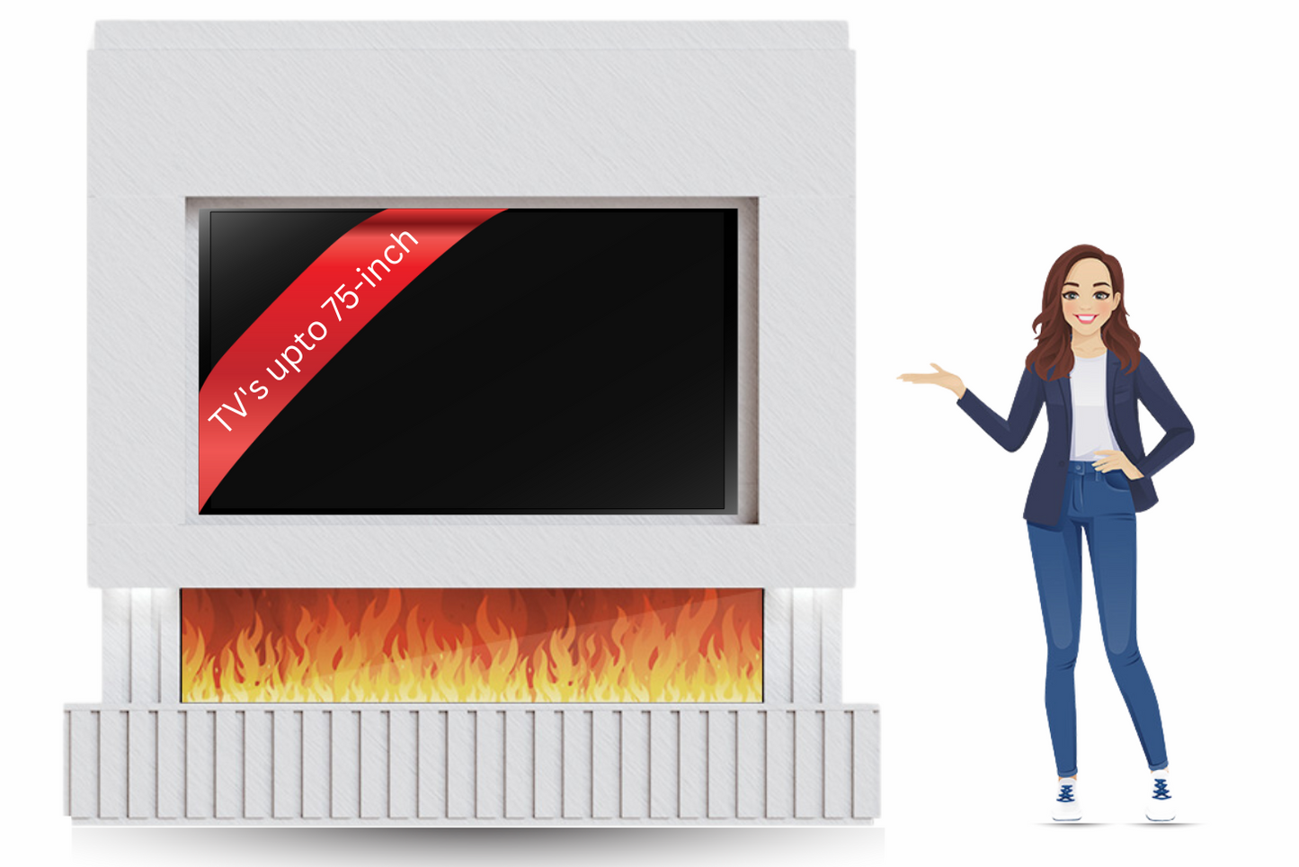 Evolution Fires Package 24 – Pre-Built Media Wall with Electric Fireplace