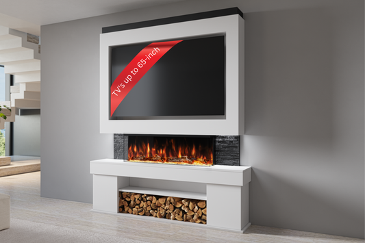 Evolution Fires Package 3 – Pre-Built Media Wall with Electric Fireplace-Media Walls-