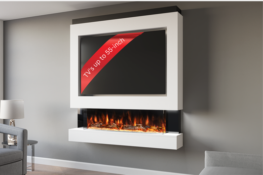 Evolution Fires Package 4 – Pre-Built Media Wall with Electric Fireplace-