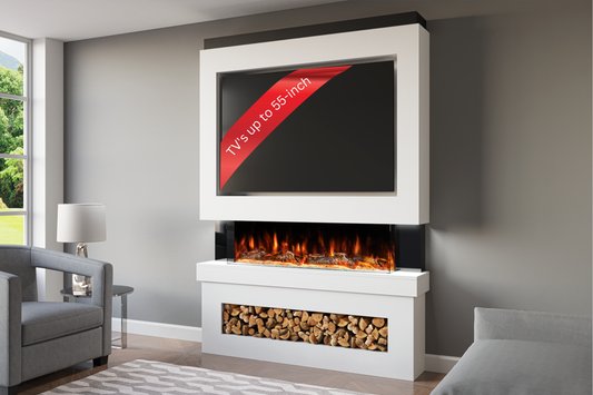Evolution Fires Package 6 – Pre-Built Media Wall with Electric Fireplace-Media Walls-