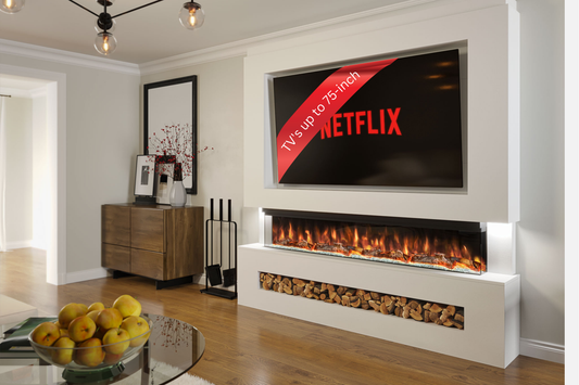 Evolution Fires Package 7 – Pre-Built Media Wall with Electric Fireplace-Media Walls-