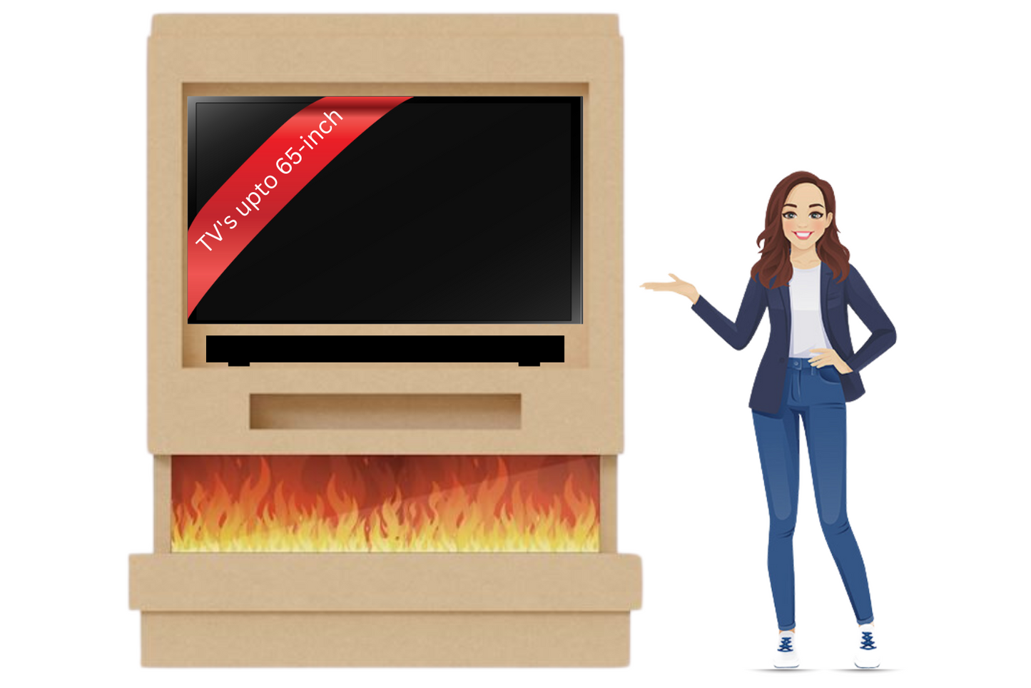 Evolution Fires Package 8 – Pre-Built Media Wall with Electric Fireplace-Media Walls-