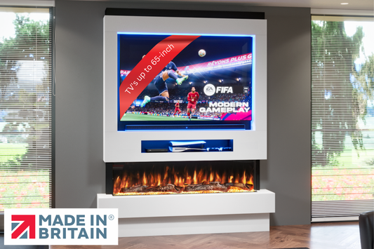 Evolution Fires Package 8 – Pre-Built Media Wall with Electric Fireplace-Media Walls-