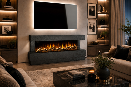 Evolution Fires - Raphael Electric Fireplace Suite (Black Stone Effect)