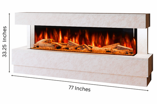 Evolution Fires - Raphael Electric Fireplace Suite (Pearl Stone Effect)