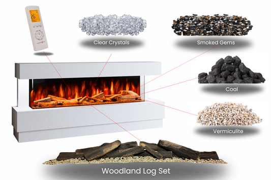 Evolution Fires Raphael Electric Fireplace Suite (White Stone Effect)