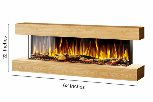 Evolution Fires - Studio 5 Oak Wall-Mounted Electric Fireplace