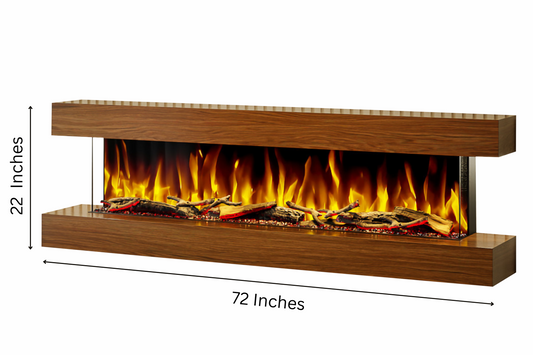 Evolution Fires - Studio 6 Walnut Wall-Mounted Electric Fireplace