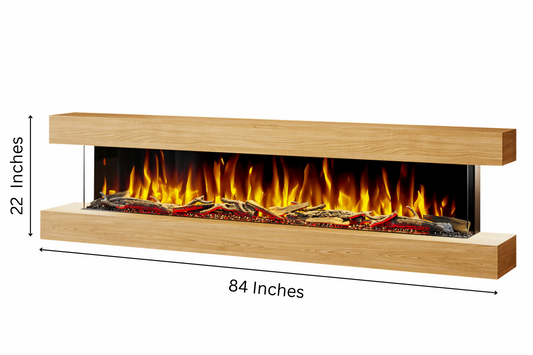 Evolution Fires - Studio 7 Oak Wall-Mounted Electric Fireplace