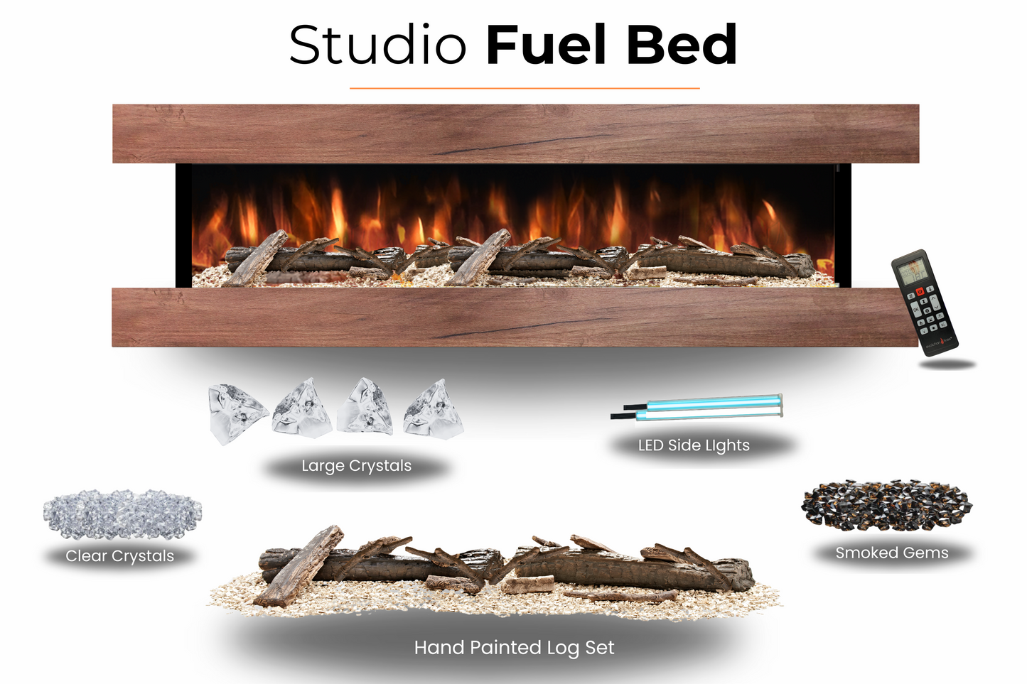 Evolution Fires - Studio 7 Walnut Wall-Mounted Electric Fireplace