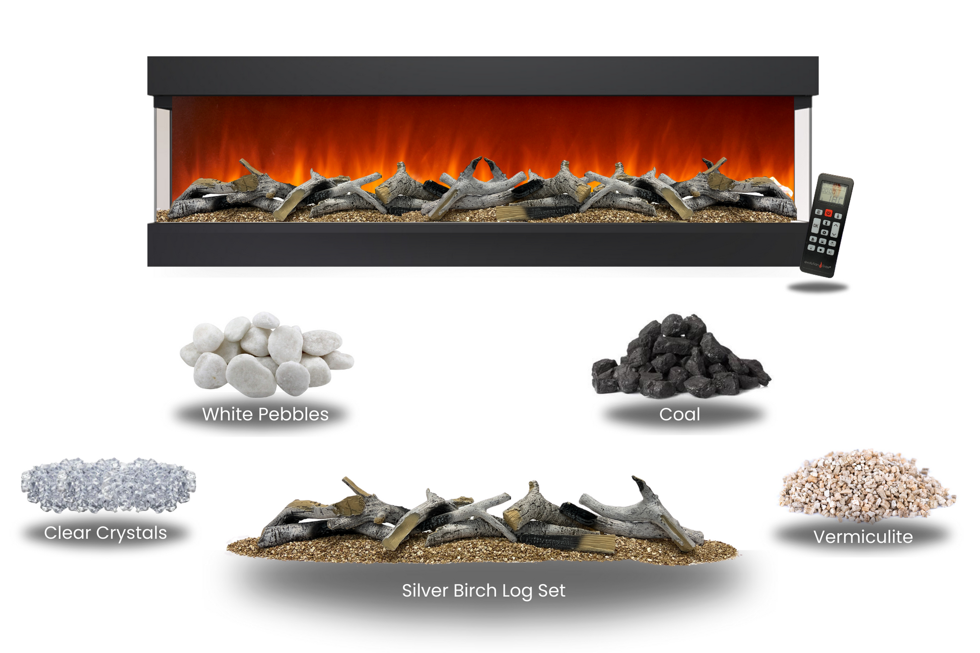 Evolution Fires Evervue 60 LCD Real Flame Electric Fireplace (APP Control)-Media Wall Fires-