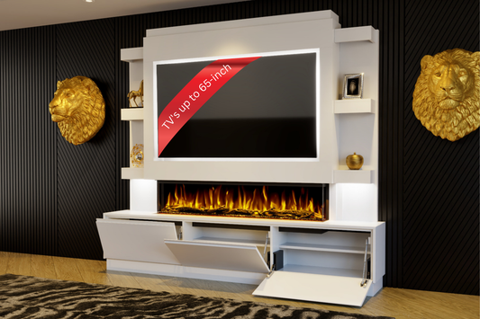 Evolution Fires - Pre-Built Media Wall Package 22 including Electric Fire-Media Walls-