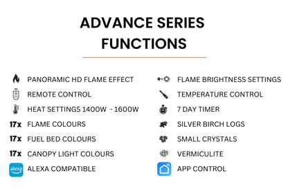 Evolution Fires Raphael Electric Fireplace Suite (White Stone Effect)