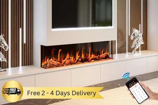 Evolution Fires Evervue 60 LCD Real Flame Electric Fireplace (APP Control)-Media Wall Fires-