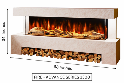 Evolution Fires Angelo Electric Fireplace Suite (Pearl Stone Effect)