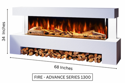 Evolution Fires Angelo Electric Fireplace Suite (White Stone Effect)