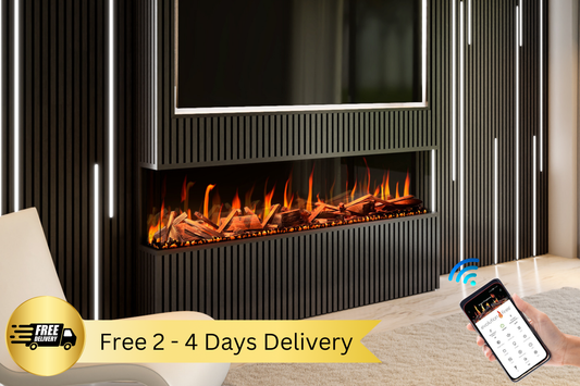 Evolution Fires Evervue 72 LCD Real Flame Electric Fireplace (APP Control)-Media Wall Fires-