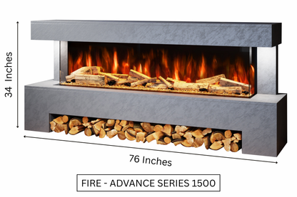 Evolution Fires Angelo Electric Fireplace Suite - Grey Stone Effect