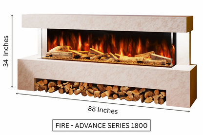 Evolution Fires Angelo Electric Fireplace Suite (Pearl Stone Effect)