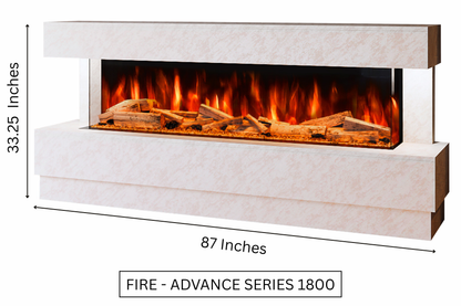 Evolution Fires - Raphael Electric Fireplace Suite  (Pearl Stone Effect)