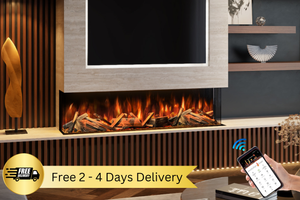 Evolution Fires Advance 1500 Panoramic 3-Sided Electric Fireplace - App Control and Alexa