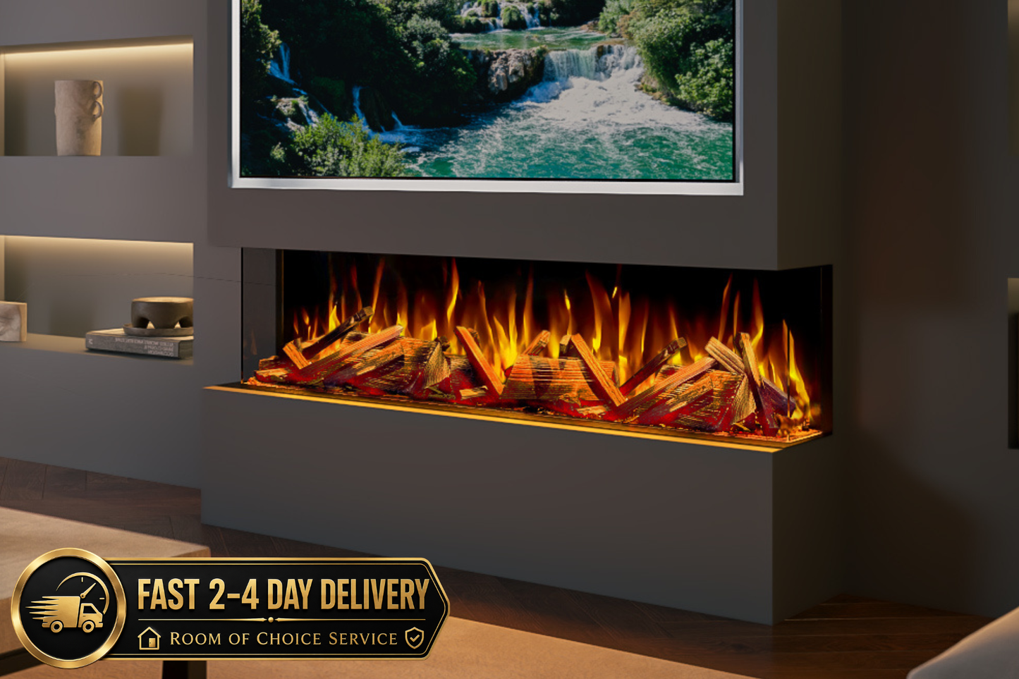 Evolution Fires Advance Series 1500 Media Wall Electric Fireplace